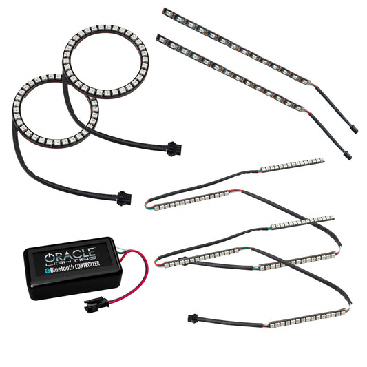Oracle 15-17 Ford Mustang V6/GT/Shelby Dynamic DRL w/ Halo Kit - ColorSHIFT - Dynamic SEE WARRANTY